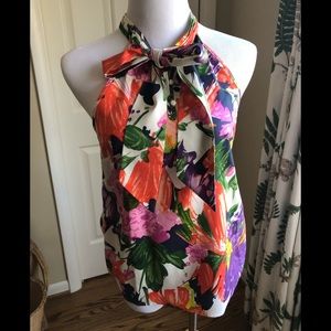 J Crew silk floral halter